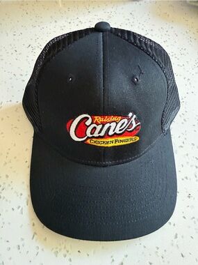 Raising Cane's Black Trucker Hat - Red, White & Yellow Logo